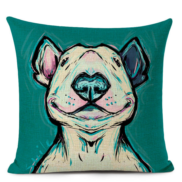 Chinese printed linen pillowcase