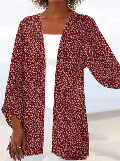 Printed Loose Top Fashion Coat
