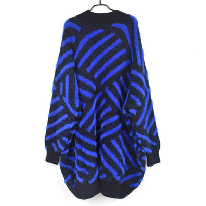 Pullover Sweater Women's Half High Collar Loose Knit Contrast Stripe Fashion Temperament Autumn And Winter