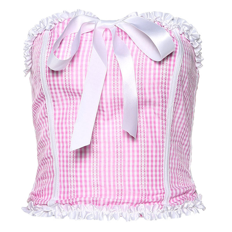 Strap collar bow tube top