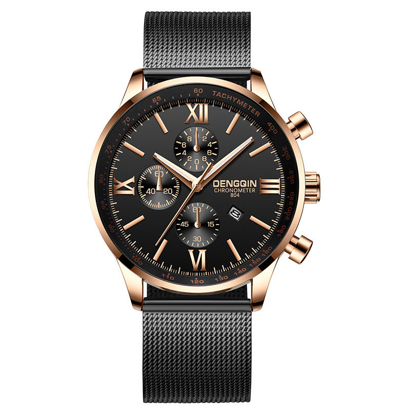 Mesh belt quartz men's watch