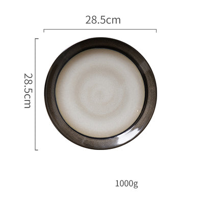 Creative Retro Ceramic Nostalgic Round Shallow Dish Home