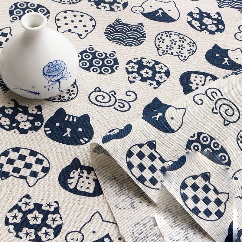 Ins linen fabric tablecloth curtain flower cloth