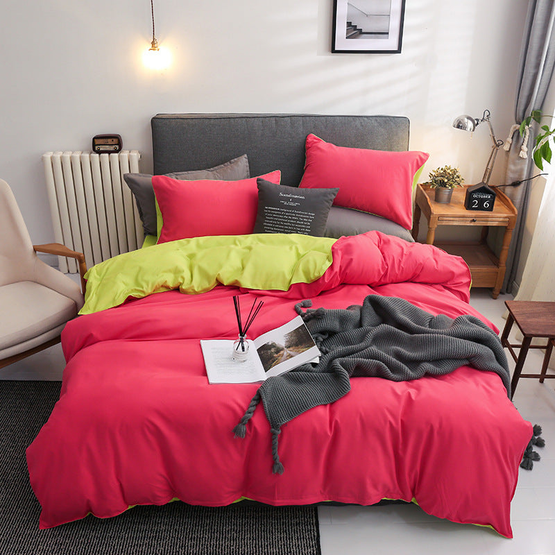 Four-piece Set Of Pure Color Double Mat Size