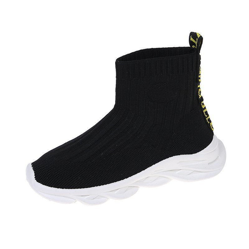 Girls high top casual knit shoes boots cotton boots
