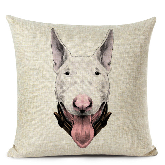 Chinese printed linen pillowcase