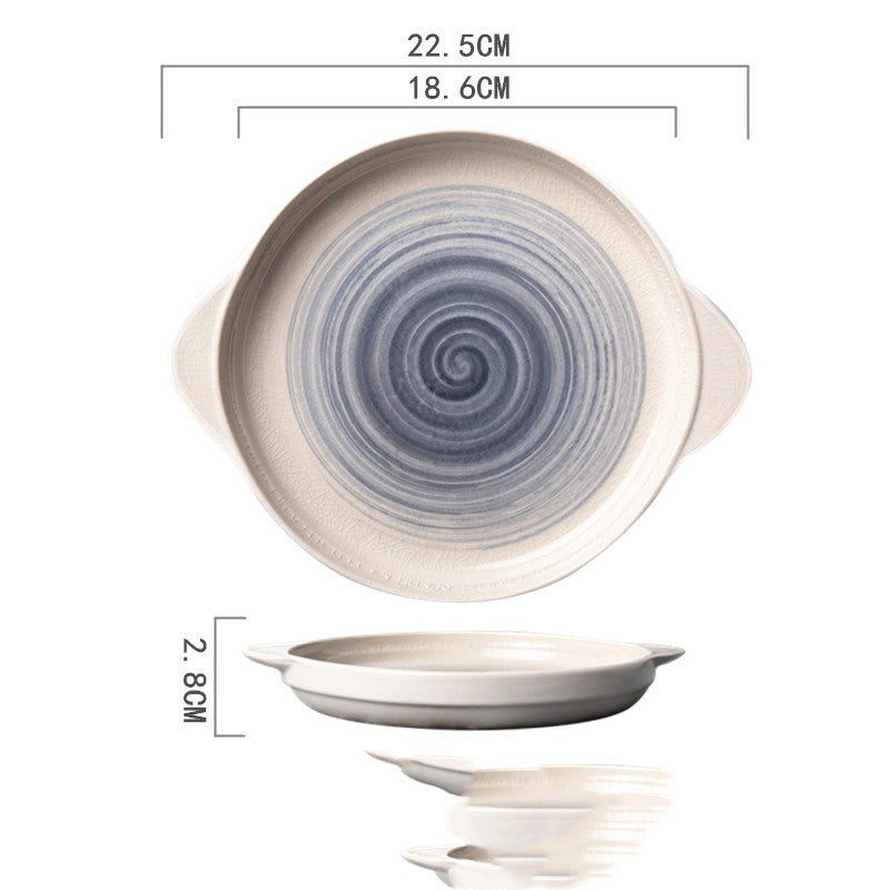 Ceramic Hand-painted Western Food Microwave Breakfast Plate