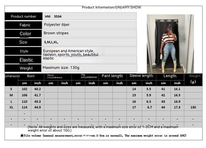 Women's Summer New Sunken Stripe Short-sleeved Top Fashion Positioning Striped Drop-shoulder Sleeve Loose T-shirt