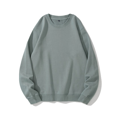 Heavyweight Round Neck Sweater Thickened Terry Solid Color Couple