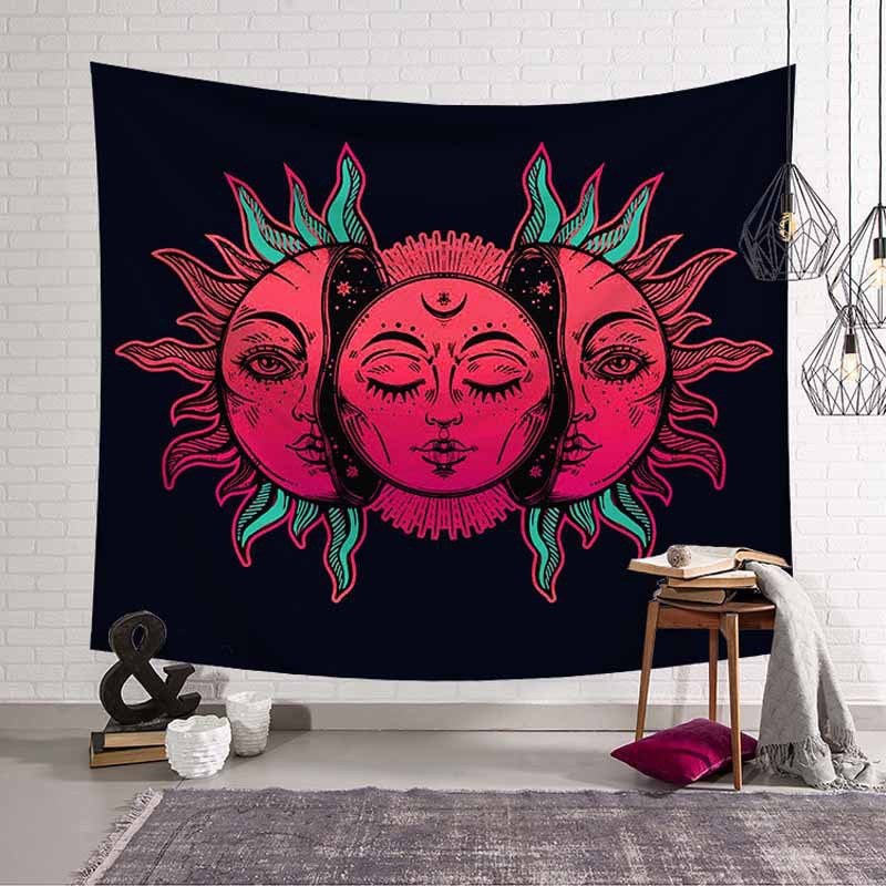Bedroom decoration background cloth moon and sun print creative tapestry