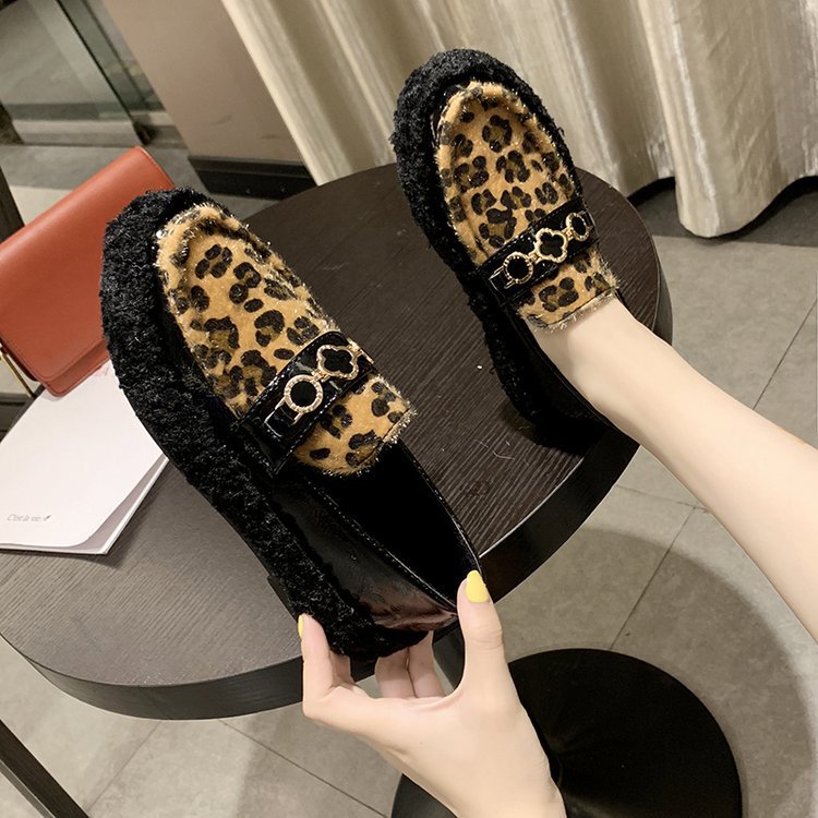Trendy women's shoes leopard print single shoes