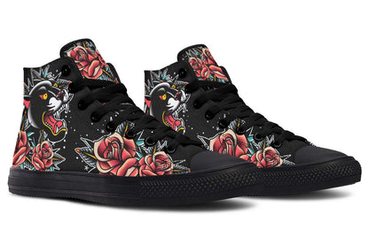 Men's And Women's Fashion Color Printing High-top Canvas Shoes