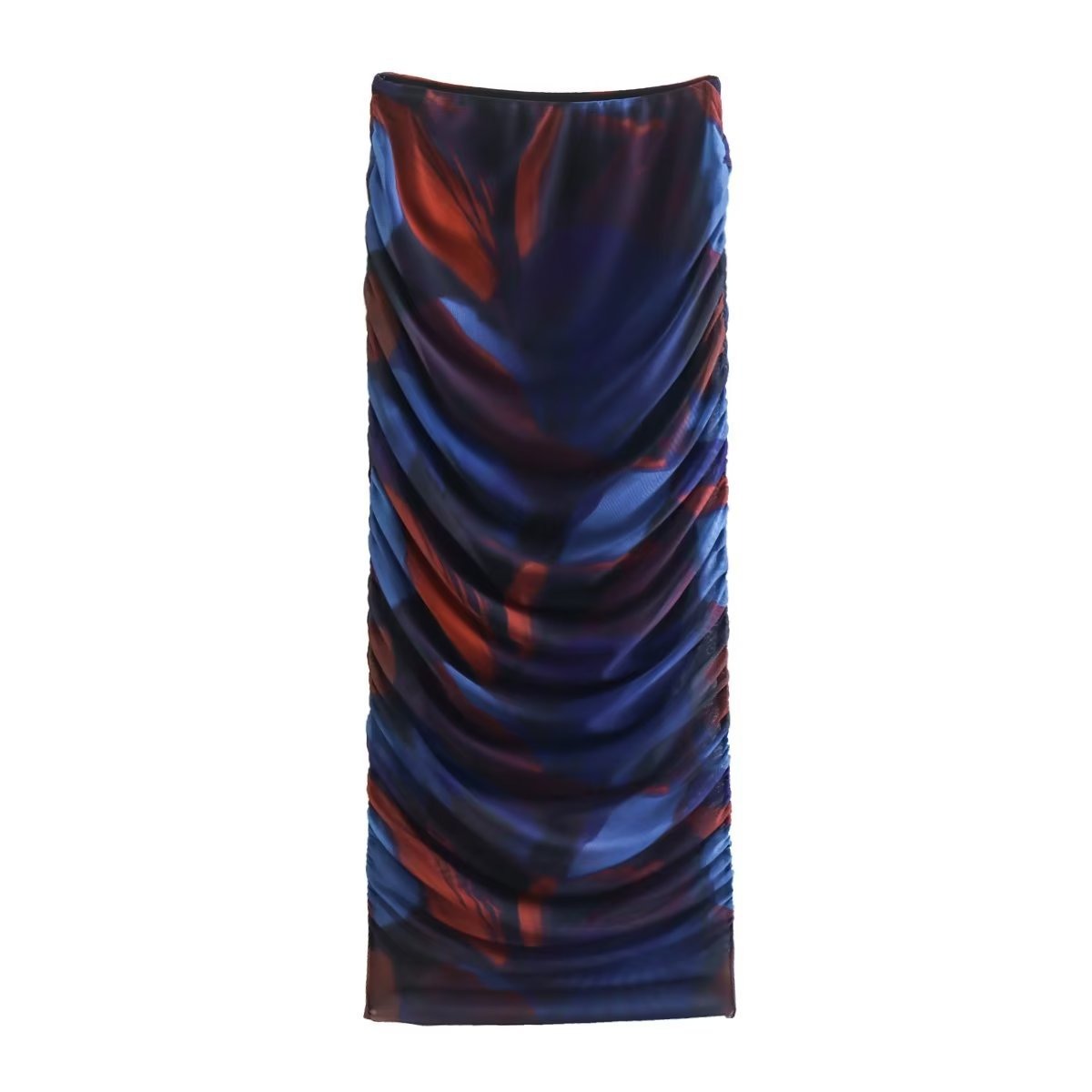New Women's Wear European and American Style Round Neck Silk Screen Printed Long Sleeved Top+High Waisted Skirt Set