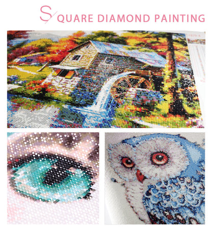 DIY Round Diamond Mosaic Flower Rhinestone Embroidery Decoration Home