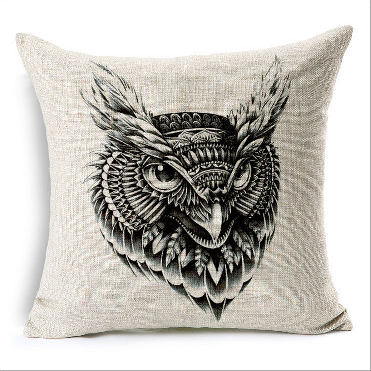 Simple Elephant Cotton Linen Pillowcase Cushion