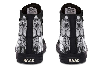 Men's And Women's Fashion Color Printing High-top Canvas Shoes