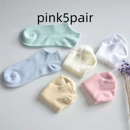Women's Low-cut Athletic Socks Sweat-absorbent Short Waist Female Cotton Socks