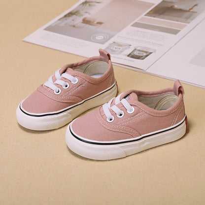 Child Bear Simple Solid Color Canvas Shoes