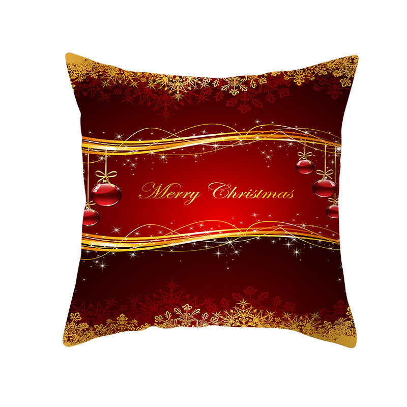 Santa Elk Pillow Cover Lumbar Pillow Car Pattern