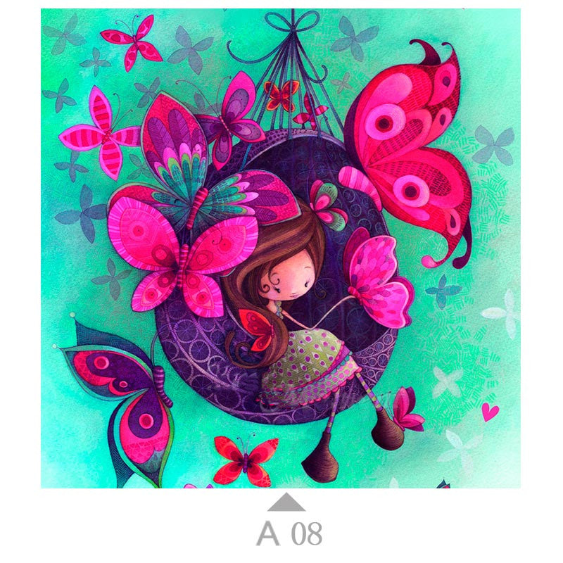 Ever Moment Diamond Painting Embroidery Cartoon Girl Picture Paint By Diamond Wall Decoration Full Square Resin Drill
