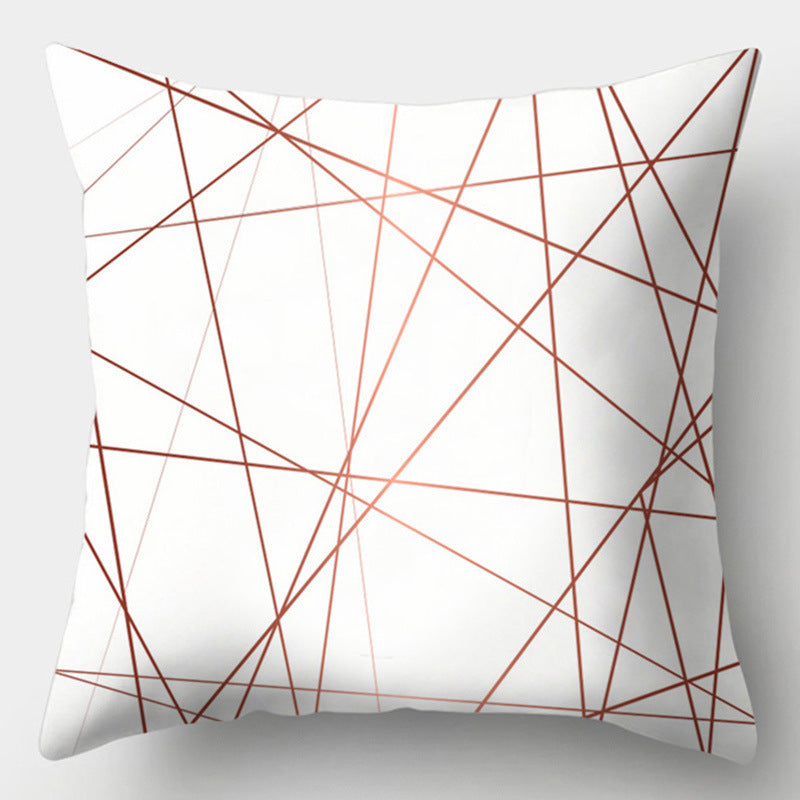 Modern Simple Pillow Home Cushion Geometric Amazon Hot Sale Peach Skin Fabric
