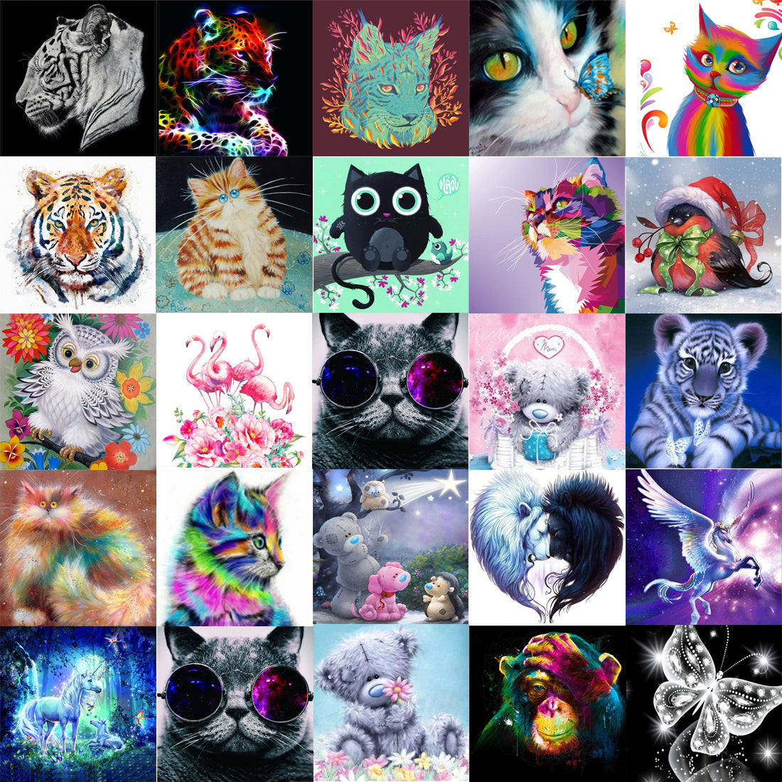 Diy5d Diamond Painting Full Sticker Animal Cross Embroidery Wolf