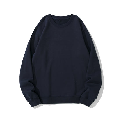 Heavyweight Round Neck Sweater Thickened Terry Solid Color Couple