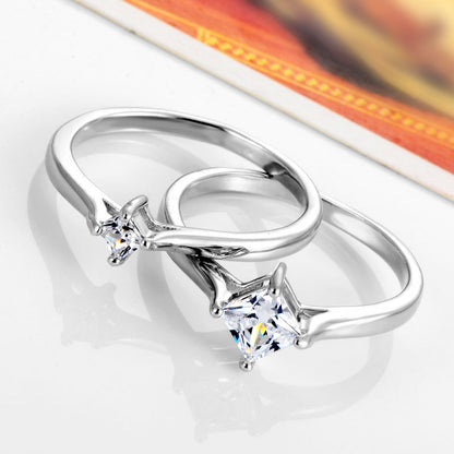 Eternal diamond and diamond ring couple simulation of men and women of beautiful simple zircon ring engagement ring