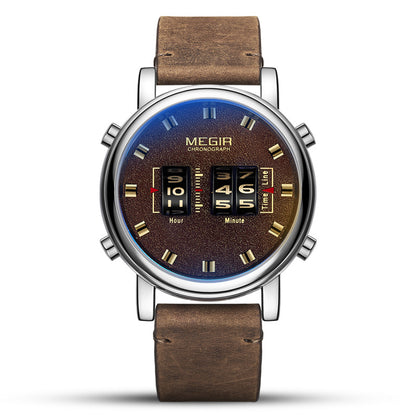 Fashion characteristic sports business leather quartz watch