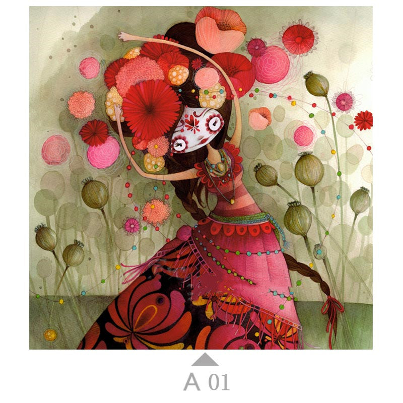 Ever Moment Diamond Painting Embroidery Cartoon Girl Picture Paint By Diamond Wall Decoration Full Square Resin Drill