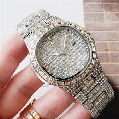 Fashion casual quartz watch studded with diamonds