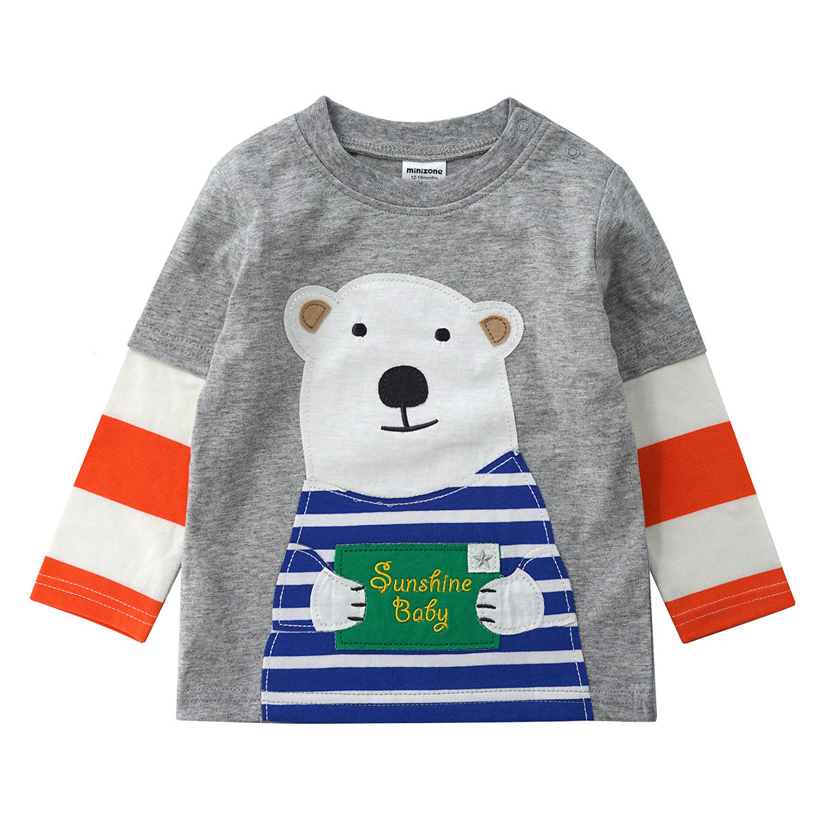 Boys And Girls Striped Sleeves Stitching Round Neck Sweater