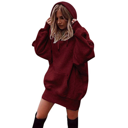 Feitong Winter Women Sweatshirt Hoodies Pullover Solid Girls Causal Long Sleeve Oversized Hoody Sweatshirt sudaderas mujer