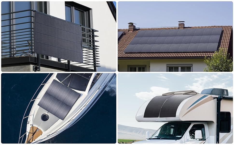 ALLPOWERS Balcony Power Plant 200W / 100W Flexible Solarpanel IP68 Solar Cell Solar Charger Photovoltaic 12V/32V off-grid for RV