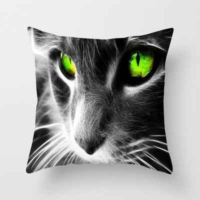 Home Office Cartoon Cat Peach Skin Fabric Throw Pillowcase
