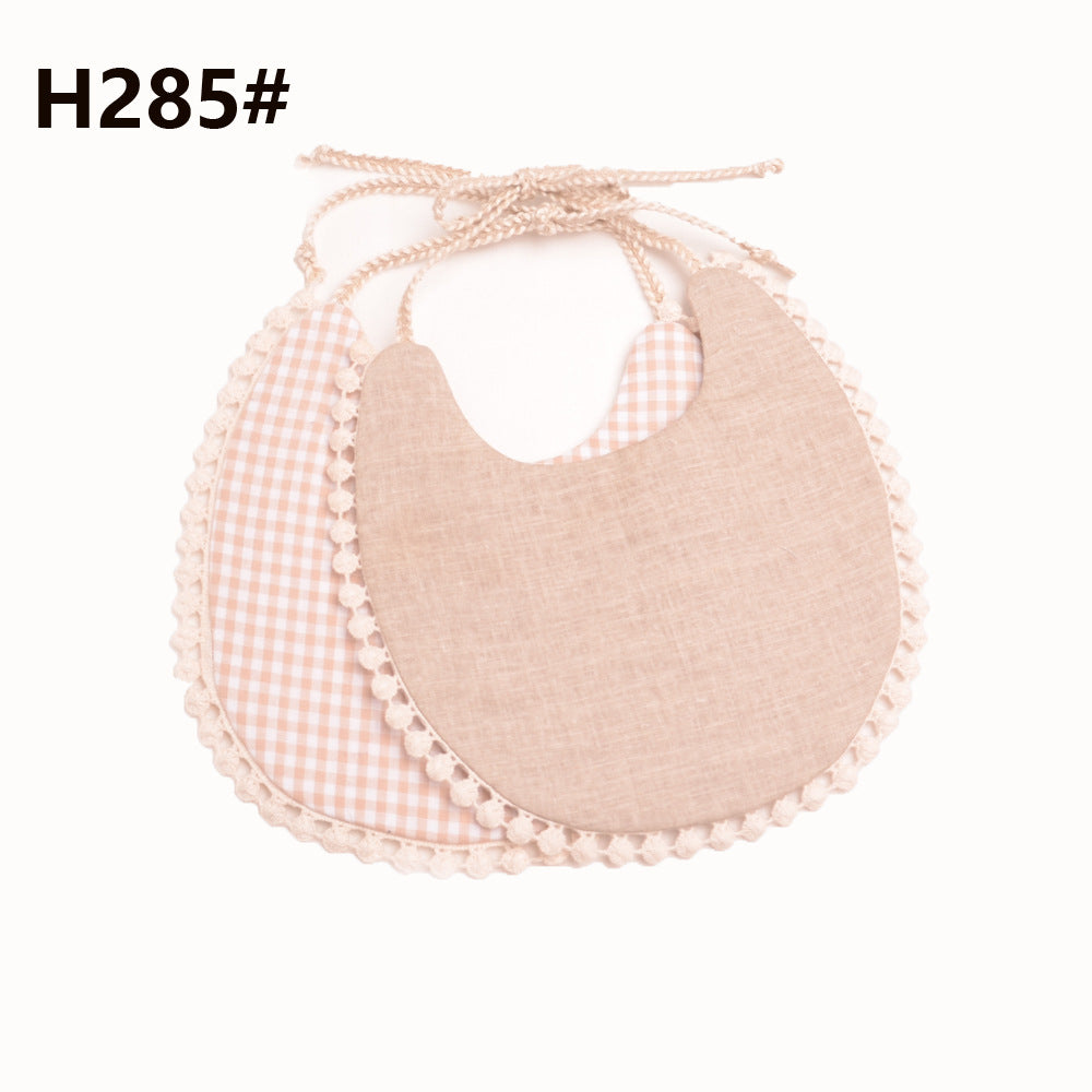 Cotton and linen two-layer saliva towel bib bib