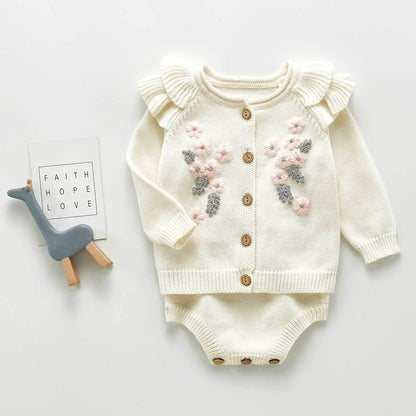 Flower coat and two - piece climbing suit