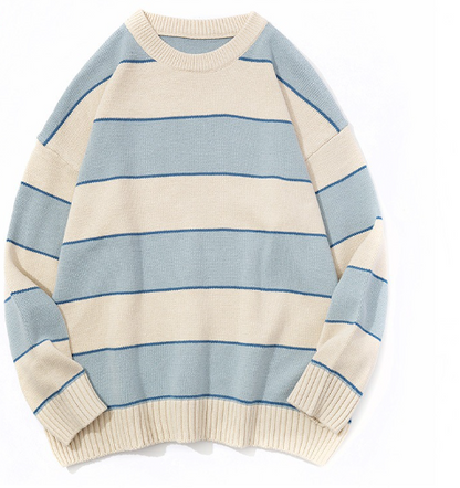 Casual Pullover Striped Sweater Men's And Women's Neutral Sweater