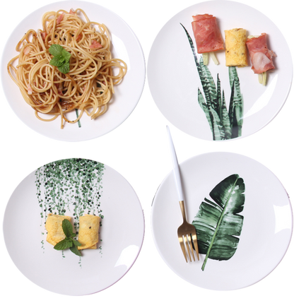 Nordic style green leaf plate