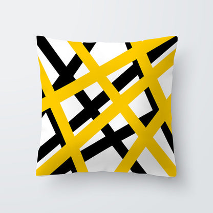 Geometric yellow Hawaiian pillowcase