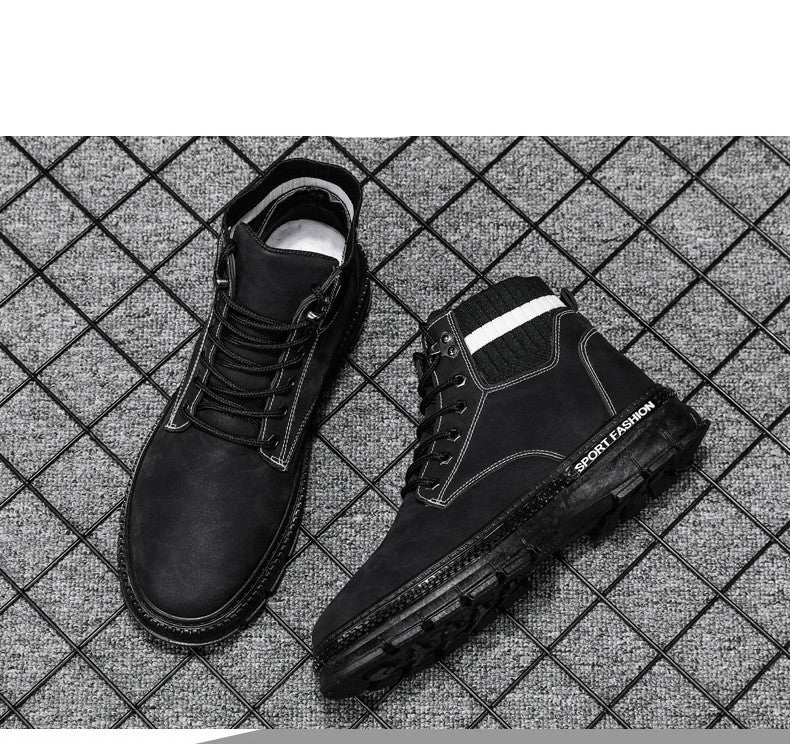Men's Trendy Boots Korean Casual Shoes Men's Tooling Boots