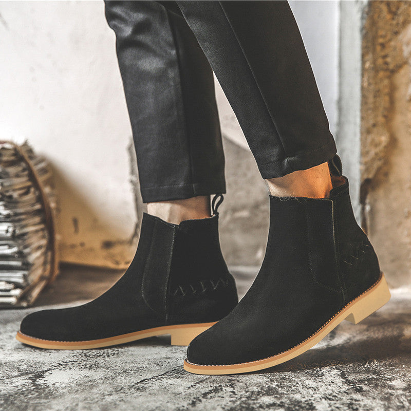 Men's mid-cut British Martin leather boots