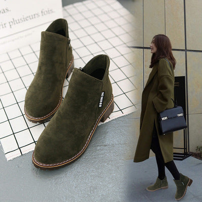 Korean version plus velvet Martin boots