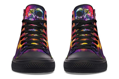 Men's And Women's Fashion Color Printing High-top Canvas Shoes