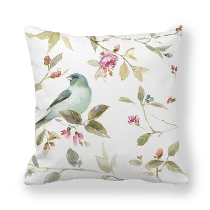 Butterfly Flower Pattern Encrypted Peach Skin Pillowcase