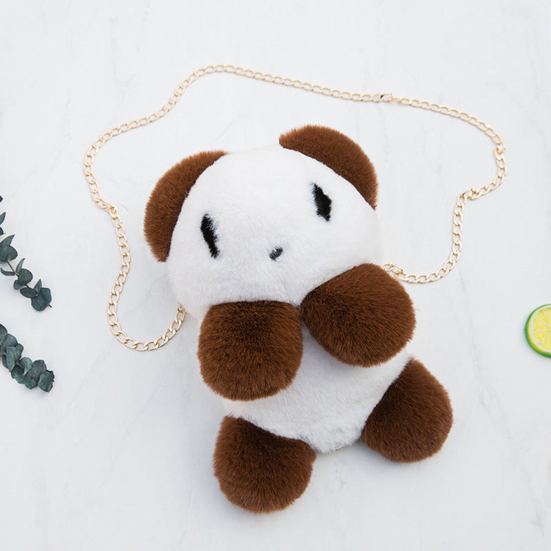 Panda plush diagonal bag