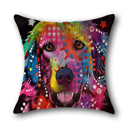 Printed cotton and linen pillowcase