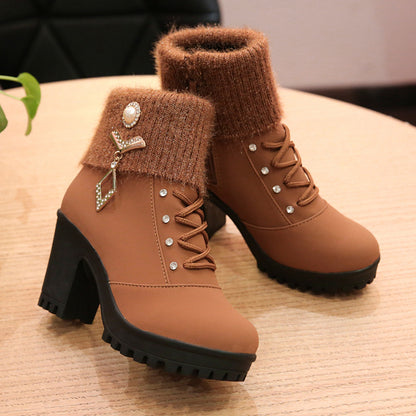 Women's Martin boots with wool and cashmere