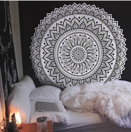 Printed home tapestry black and white with wall hanging beach towel beach blanket