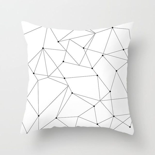 Black and white polyester pillowcases